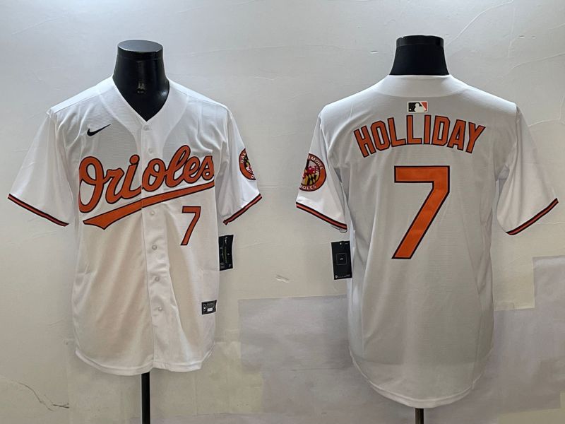 Men Baltimore Orioles #7 Holliday White Game 2025 Nike MLB Jersey style 2->chicago cubs->MLB Jersey